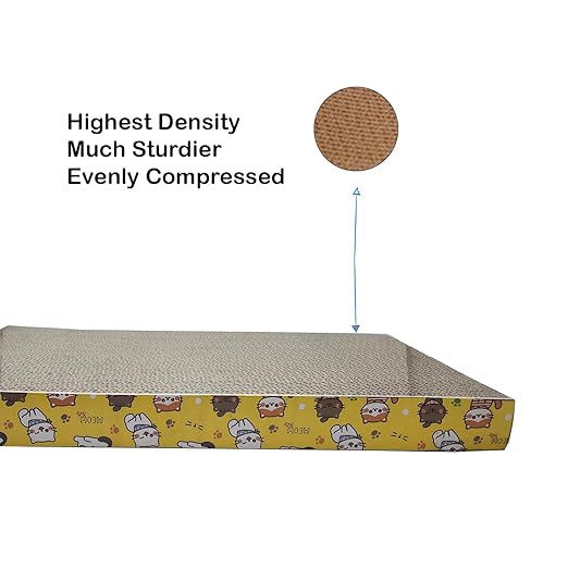 Cat Scratch Pad with Catnip | Recycled Paper Corrugated Scratch Pad for Cats and Kittens| Scratcher for Cats and Kittens| Cat Toy for Cat and Kitten| (Flat Type)