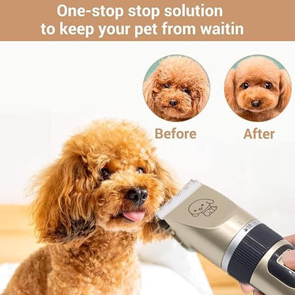 Unisex Dog & Cat Shaver Clippers Low Noise Rechargeable Cordless Electric Quiet Hair Trimmer Clippers Set for Dogs Cats Pets, Gold
