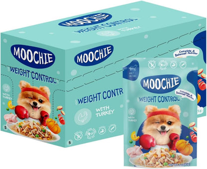 Moochie Wet Dog Food, Grain Free Gavy Meal, Weight Control with Turkey, Sweet Potato, Pumpkin and Green Peas, High Protein Dogs Gravy Foods, Non-Veg Pet Meals for Dogs