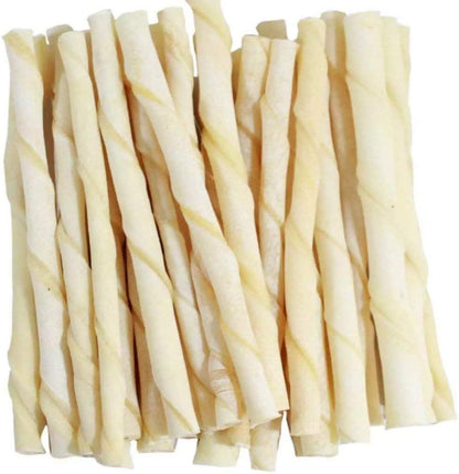 White Twisted Chew Sticks for Dogs Pack of 1Kg, Chicken, All Life Stages