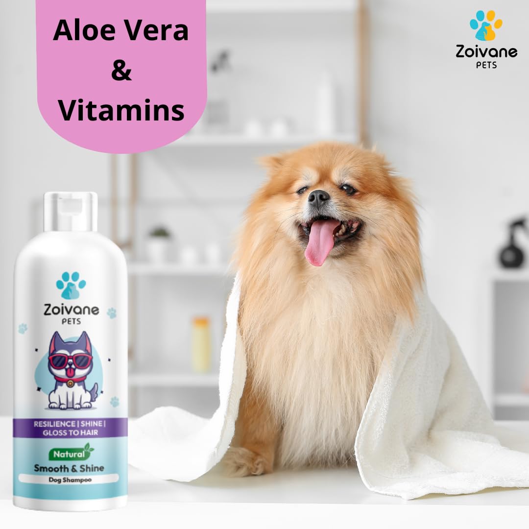 ZOIVANE Dog Shampoo - 300 Milliliter | Extra White 5 In 1 Dog Shampoo & Conditioner For Whitening, Glowing| Dog Shampoo German Shepherd, Labrador & Golden Retriever
