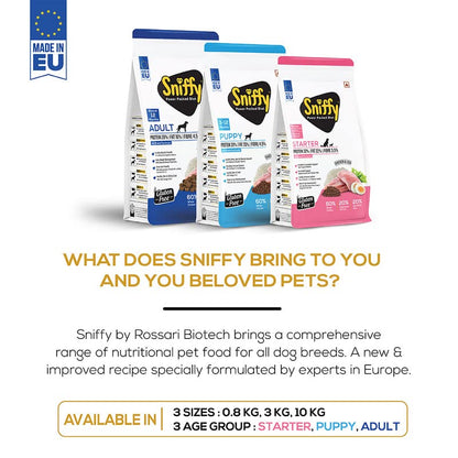 Sniffy Adult Dry Dog Food  | Real Chicken & Egg, Power Packed High Protein Diet for All Breeds