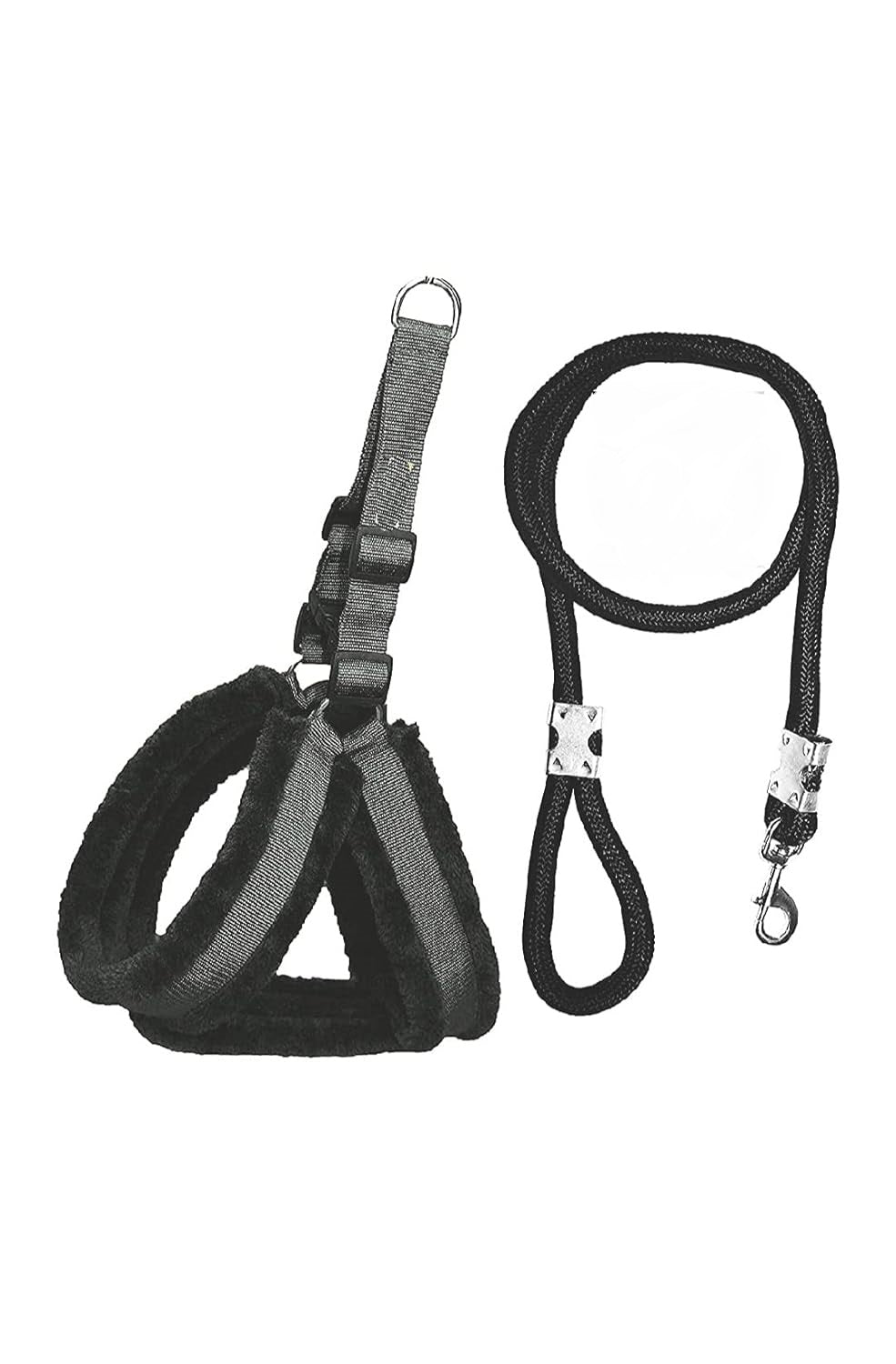 Harness for Small Dogs Feather Soft Fur Padded Nylon Dog Harness,Comfortable Dog Vest Harness Body Belt & Rope Easy to Control Our Dogs.