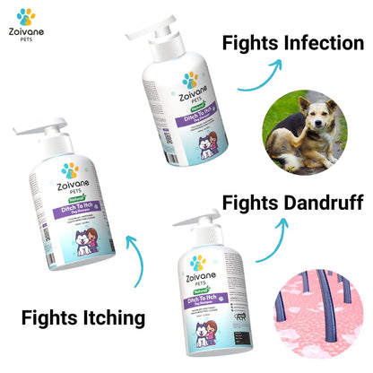 ZOIVANE Dog Shampoo - 300 Milliliter | Extra White 5 In 1 Dog Shampoo & Conditioner For Whitening, Glowing| Dog Shampoo German Shepherd, Labrador & Golden Retriever