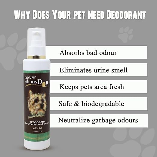 Oh My Dog Wild Pet Deodorant Spray Control Body Odour & Keep Coat Smelling Fresh for Dogs, Puppies, Cats and Kittens - 200ml
