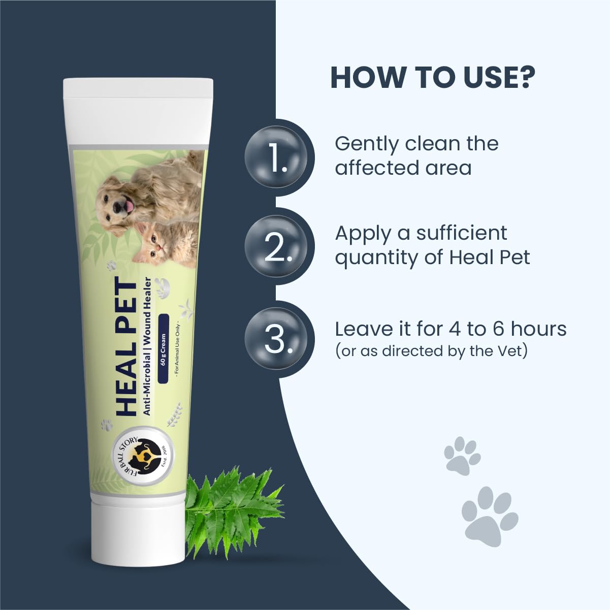 FUR BALL STORY  Infection  Dogs & Cats |Heal Pet 60g Ayurvedic Creams | Vet Recommended | Fights Skin Infections, Heals Wounds, Reduces Itching & Inflammation