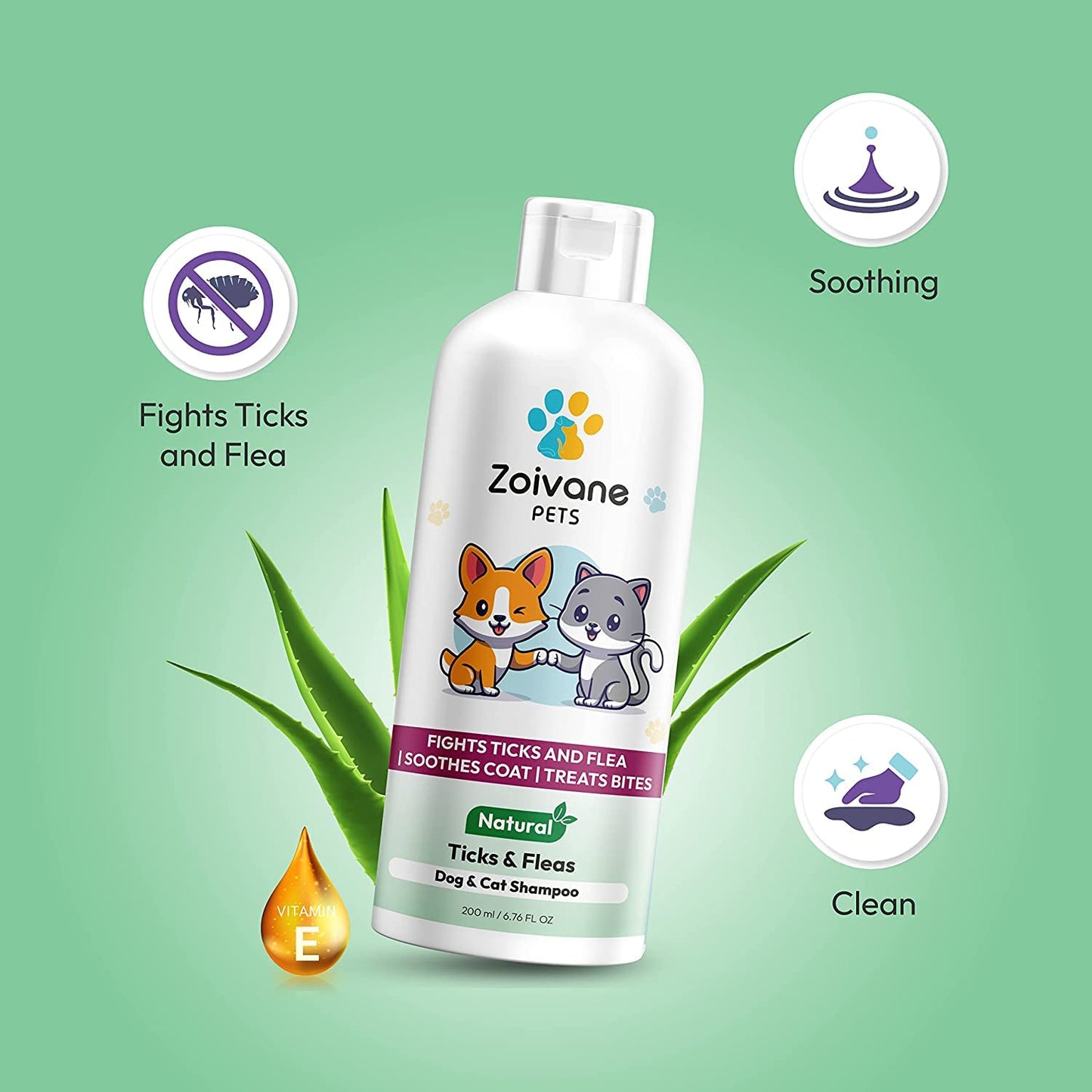 ZOIVANE Dog Shampoo - 300 Milliliter | Extra White 5 In 1 Dog Shampoo & Conditioner For Whitening, Glowing| Dog Shampoo German Shepherd, Labrador & Golden Retriever