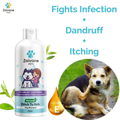 ZOIVANE Dog Shampoo - 300 Milliliter | Extra White 5 In 1 Dog Shampoo & Conditioner For Whitening, Glowing| Dog Shampoo German Shepherd, Labrador & Golden Retriever