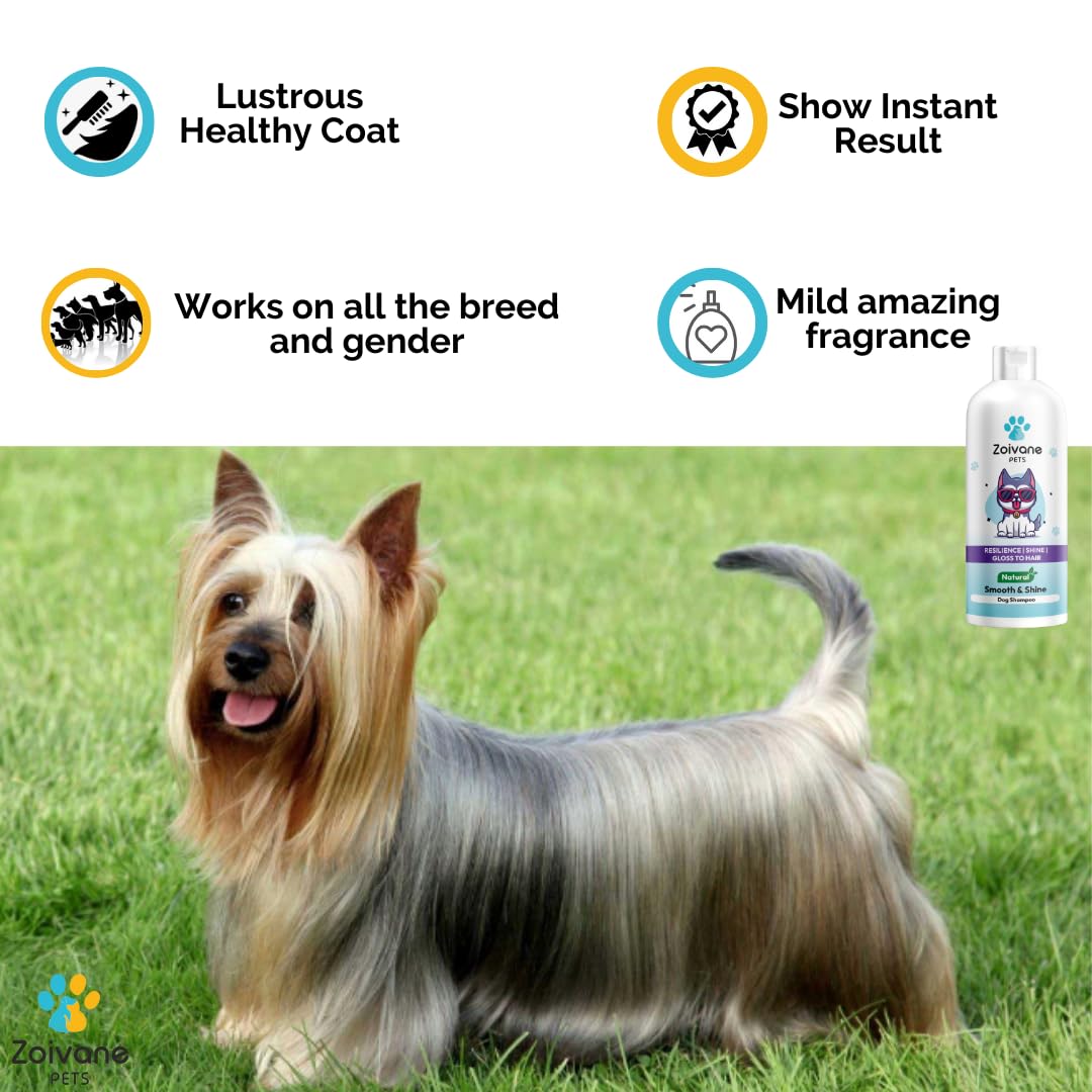 ZOIVANE Dog Shampoo - 300 Milliliter | Extra White 5 In 1 Dog Shampoo & Conditioner For Whitening, Glowing| Dog Shampoo German Shepherd, Labrador & Golden Retriever