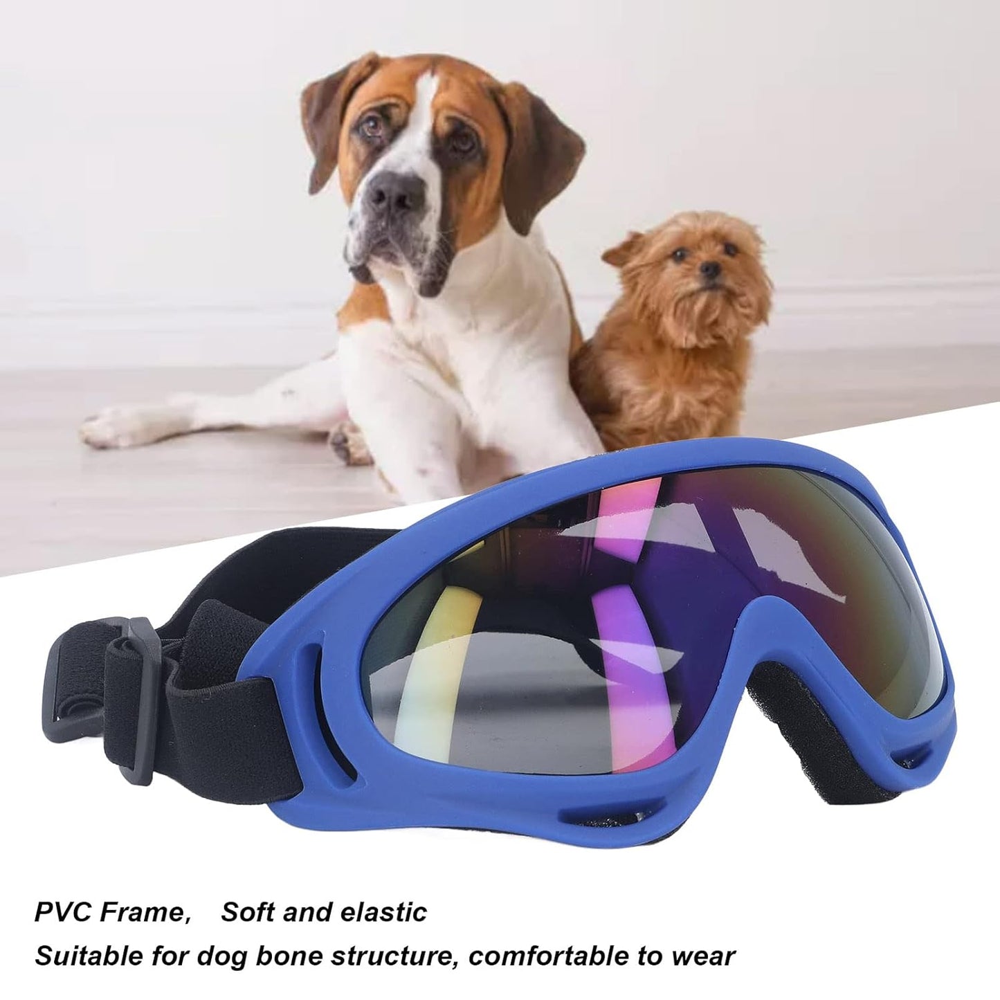 Sunglasses, Comfortable Frame Impact Resistant Windproof Large Dog Goggles for Swimming for Riding Motorcycle
