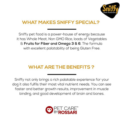 Sniffy Starter Dry Dog Food | Pregnant Mother & Weaning Puppy | Real Chicken & Egg, Power Packed High Protein Diet for All Breeds