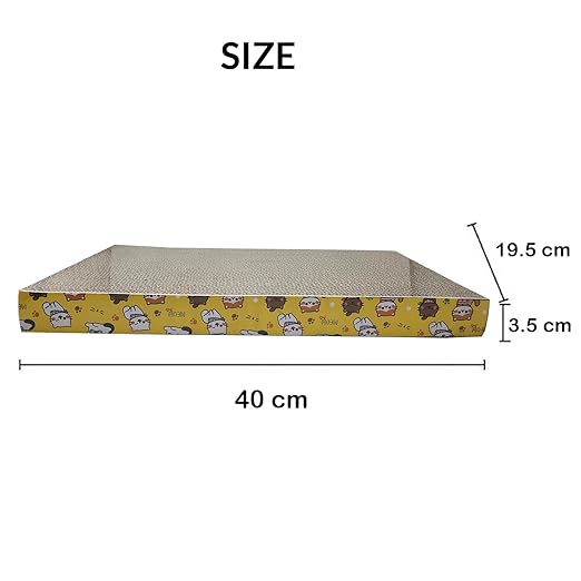 Cat Scratch Pad with Catnip | Recycled Paper Corrugated Scratch Pad for Cats and Kittens| Scratcher for Cats and Kittens| Cat Toy for Cat and Kitten| (Flat Type)