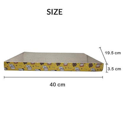 Cat Scratch Pad with Catnip | Recycled Paper Corrugated Scratch Pad for Cats and Kittens| Scratcher for Cats and Kittens| Cat Toy for Cat and Kitten| (Flat Type)