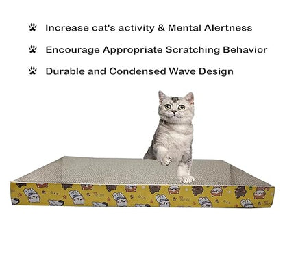 Cat Scratch Pad with Catnip | Recycled Paper Corrugated Scratch Pad for Cats and Kittens| Scratcher for Cats and Kittens| Cat Toy for Cat and Kitten| (Flat Type)