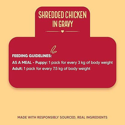 Hearty by Heads Up For Tails - Shredded Chicken & Pumpkin in Gravy Dog Wet Food | Real Chicken and Veggies | No Artificial Preservatives | Wet Dog Food Suitable for All Breeds