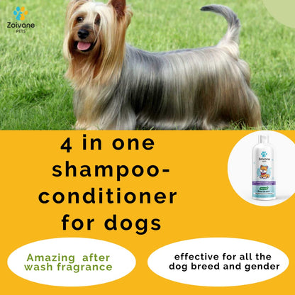 ZOIVANE Dog Shampoo - 300 Milliliter | Extra White 5 In 1 Dog Shampoo & Conditioner For Whitening, Glowing| Dog Shampoo German Shepherd, Labrador & Golden Retriever