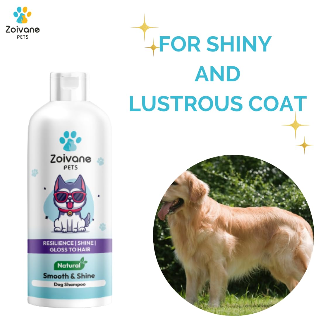 ZOIVANE Dog Shampoo - 300 Milliliter | Extra White 5 In 1 Dog Shampoo & Conditioner For Whitening, Glowing| Dog Shampoo German Shepherd, Labrador & Golden Retriever