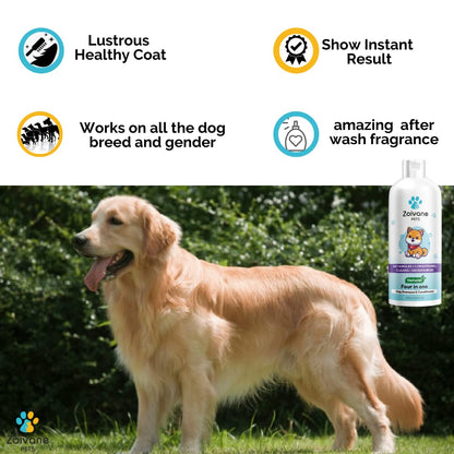 ZOIVANE Dog Shampoo - 300 Milliliter | Extra White 5 In 1 Dog Shampoo & Conditioner For Whitening, Glowing| Dog Shampoo German Shepherd, Labrador & Golden Retriever