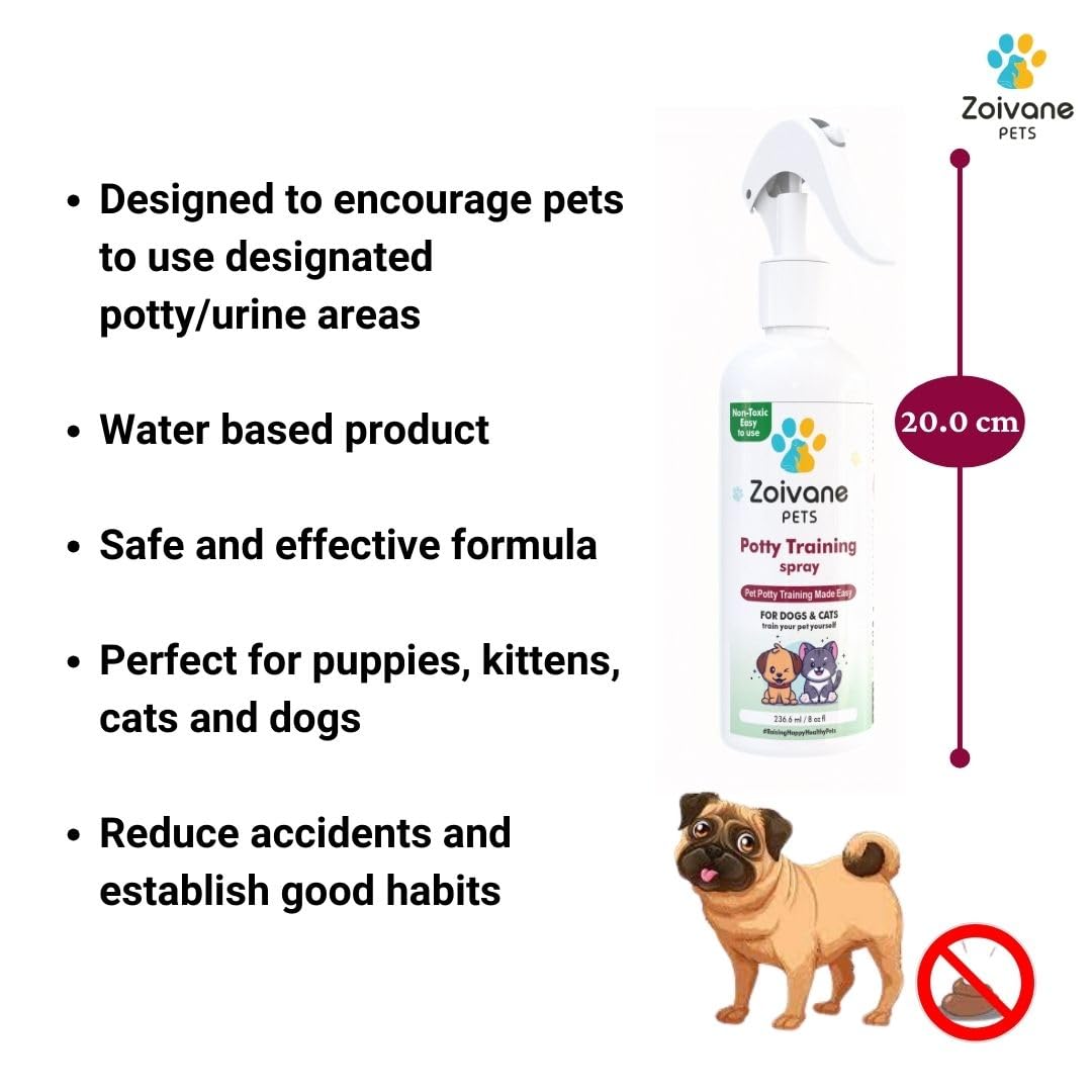 ZOIVANE Dog Potty Training Spray (200ml) | Indoor Use | Effective Training Aid for Puppies | Pet Poop Spray No More Marking