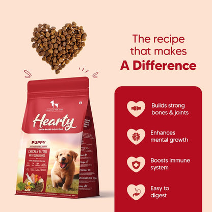 HUFT Hearty Oven Baked Chicken & Fish with Superfoods Puppy Dog Dry Food