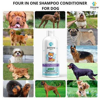 ZOIVANE Dog Shampoo - 300 Milliliter | Extra White 5 In 1 Dog Shampoo & Conditioner For Whitening, Glowing| Dog Shampoo German Shepherd, Labrador & Golden Retriever
