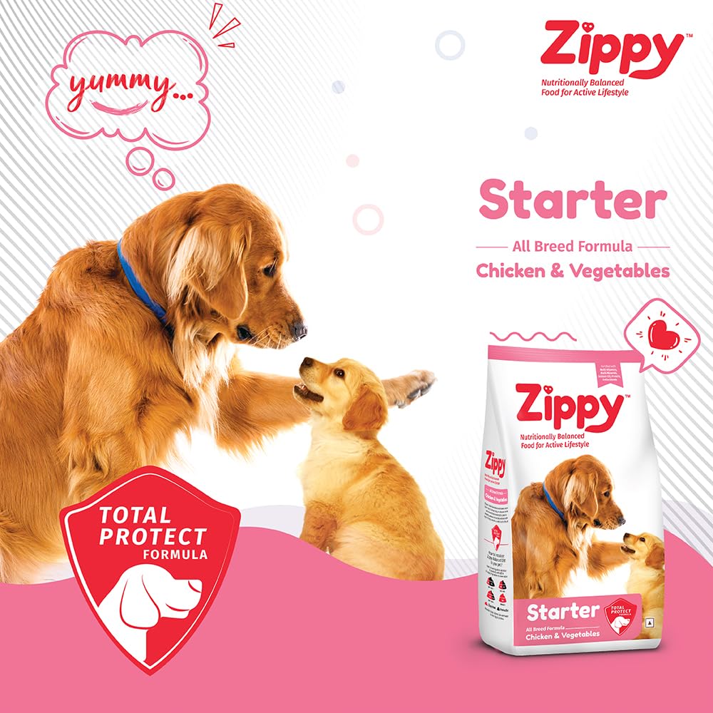 Zippy Starter Dry Dog Food | Pregnant Mother & Weaning Puppy, Real Chicken & Vegetables, Nutritionally Balanced Dog Food