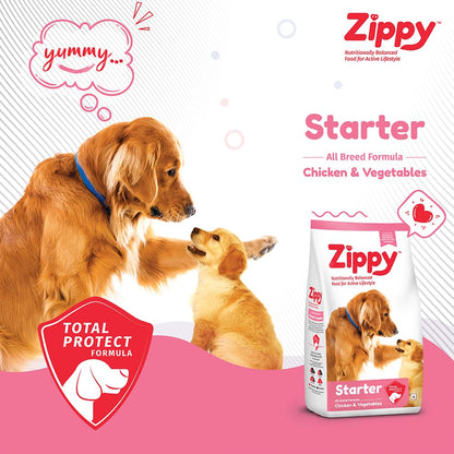 Zippy Starter Dry Dog Food | Pregnant Mother & Weaning Puppy, Real Chicken & Vegetables, Nutritionally Balanced Dog Food