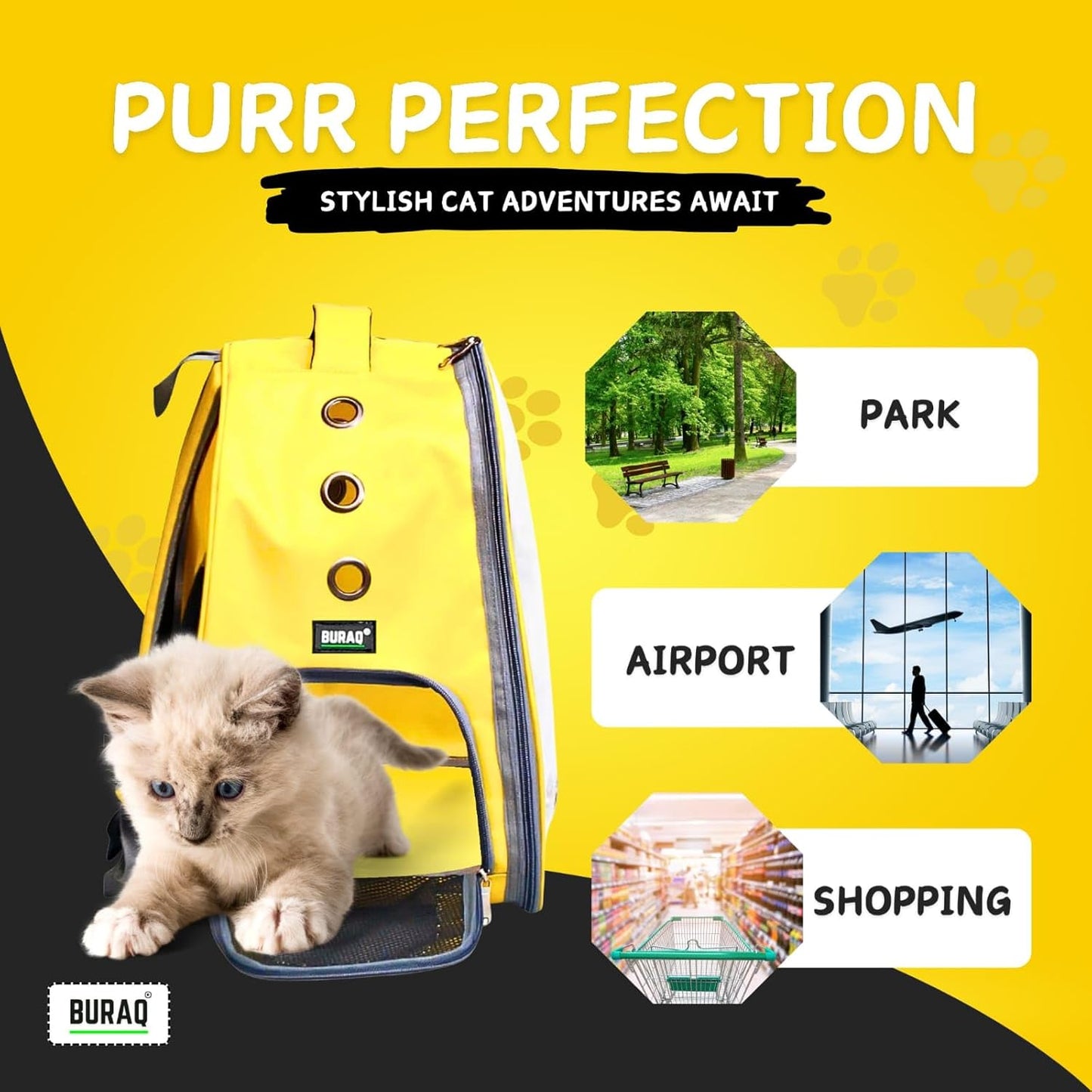 Transparent Cat Carrier Backpack (Medium) | Breathable, Ventilated, Airline-Approved Pet Travel Bag for Cats & Small Dogs | Sturdy & Comfortable for Hiking & Travel