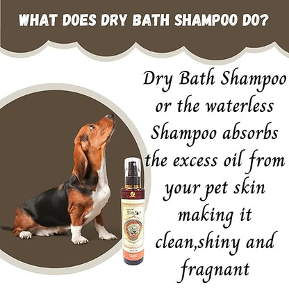 Oh My Dog DryBath Shampoo for Dogs, Puppies, Cats and Kittens - (Wild Pet, 200ml) | Water Free Bath for All Coat Types with Tea Tree Oil, Jojoba Oil, and Aloe Vera for Soft Smooth Fur