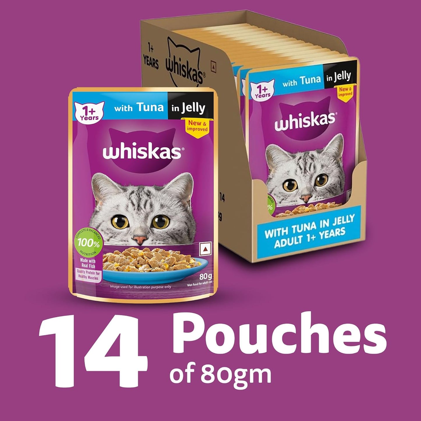 Whiskas Tuna in Jelly Meal Adult Cat Wet Food