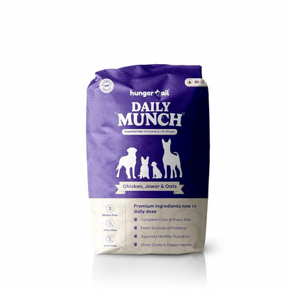 Hungertail Daily Munch Dry Dog Food, 20 kg, All Life Stages, Non-GMO, Low Temperature Baked, Made in India