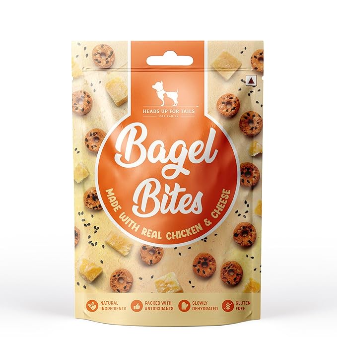 Bagel Bites Treats for Adult Dogs & Puppies | Rich in Protein | Gluten-Free, No Artificial Flavours | Promotes Dental Hygiene & Bone Health |
