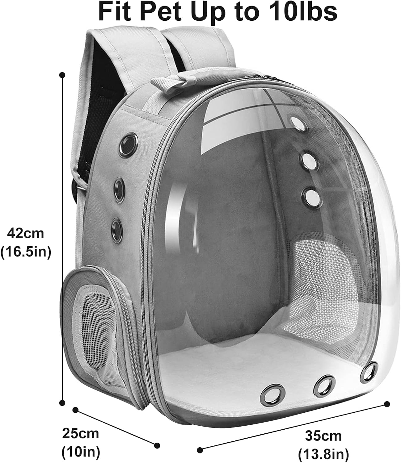 Transparent Cat Carrier Backpack (Medium) | Breathable, Ventilated, Airline-Approved Pet Travel Bag for Cats & Small Dogs | Sturdy & Comfortable for Hiking & Travel
