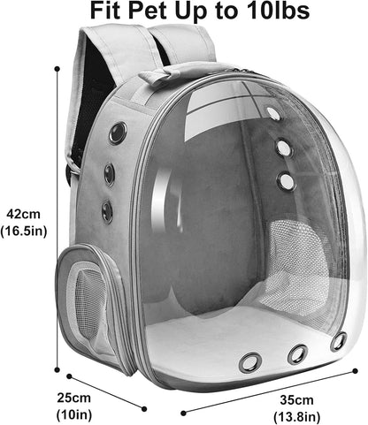 Transparent Cat Carrier Backpack (Medium) | Breathable, Ventilated, Airline-Approved Pet Travel Bag for Cats & Small Dogs | Sturdy & Comfortable for Hiking & Travel