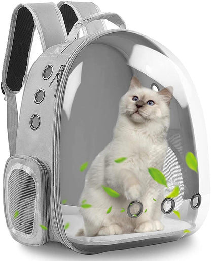 Transparent Cat Carrier Backpack (Medium) | Breathable, Ventilated, Airline-Approved Pet Travel Bag for Cats & Small Dogs | Sturdy & Comfortable for Hiking & Travel