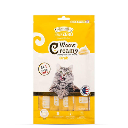 Grain Zero Creamy Lickable Cat Treats Crab , Rich in Protein, Promotes Hydration, No Artificial Preservatives | Best for Training and Bonding