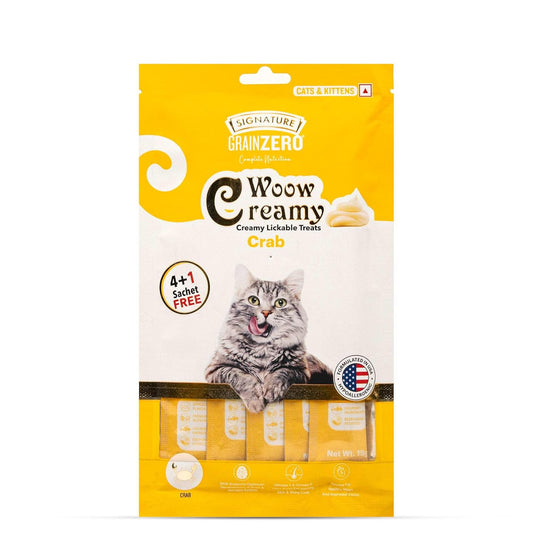 Grain Zero Creamy Lickable Cat Treats Crab , Rich in Protein, Promotes Hydration, No Artificial Preservatives | Best for Training and Bonding