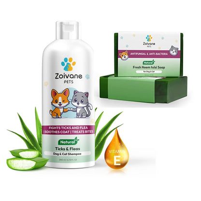 ZOIVANE Dog Shampoo - 300 Milliliter | Extra White 5 In 1 Dog Shampoo & Conditioner For Whitening, Glowing| Dog Shampoo German Shepherd, Labrador & Golden Retriever
