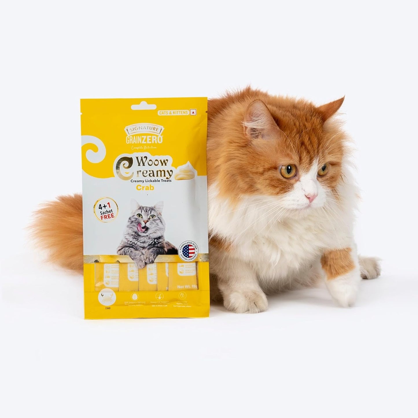 Grain Zero Creamy Lickable Cat Treats Crab , Rich in Protein, Promotes Hydration, No Artificial Preservatives | Best for Training and Bonding