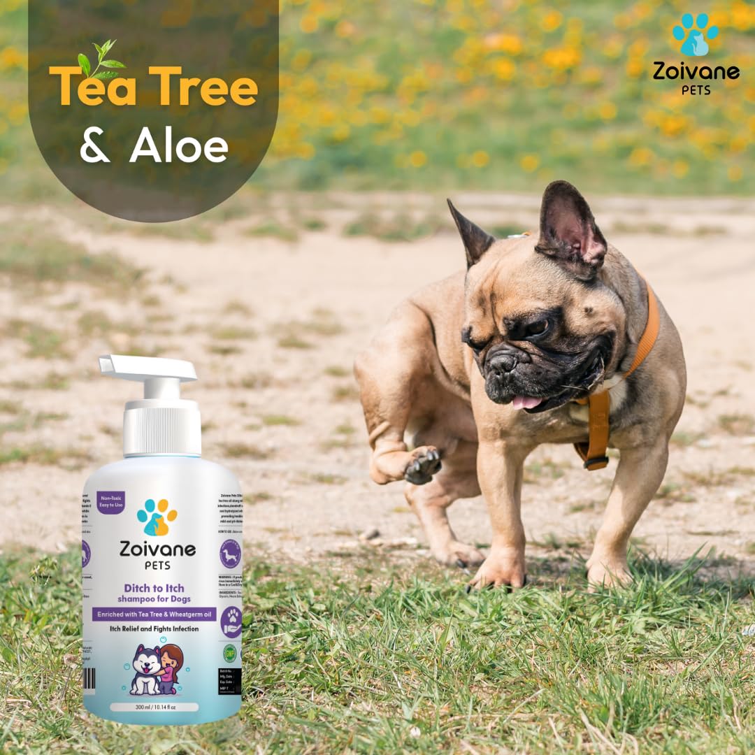 ZOIVANE Dog Shampoo - 300 Milliliter | Extra White 5 In 1 Dog Shampoo & Conditioner For Whitening, Glowing| Dog Shampoo German Shepherd, Labrador & Golden Retriever