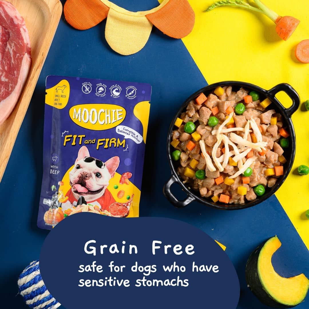 Moochie Wet Dog Food, Grain Free Gavy Meal, Fit and Firm with Lamb Carrot, Green Pea, and Pumpkin, High Protein Dogs Gravy Foods, Non-Veg Pet Meals for Dogs