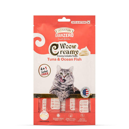 Grain Zero Creamy Lickable Cat Treats tuna nd ocean fish ,Rich in Protein, Promotes Hydration, No Artificial Preservatives | Best for Training and Bonding