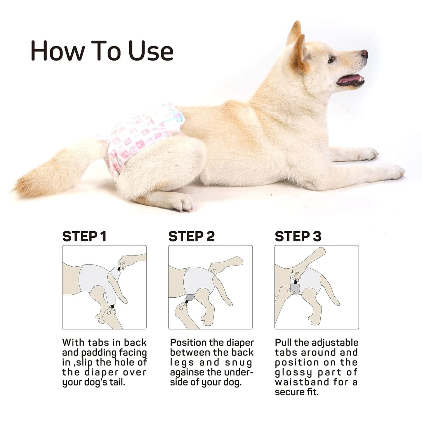 Fofos Disposable Dog Diapers (14 Pcs) | Female Dog Diapers Ultra Protection | Diapers for Dogs in Heat, Excitable Urination or Incontinence