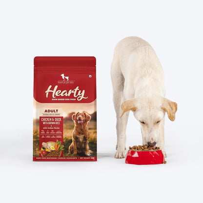 Hearty by HUFT Adult Dry Dog Food | Oven-Baked Chicken & Duck with Brown Rice  All Breeds | Complete & Balanced Food for Adult Dogs | No Corn, Soy, GMO or Added Flavours