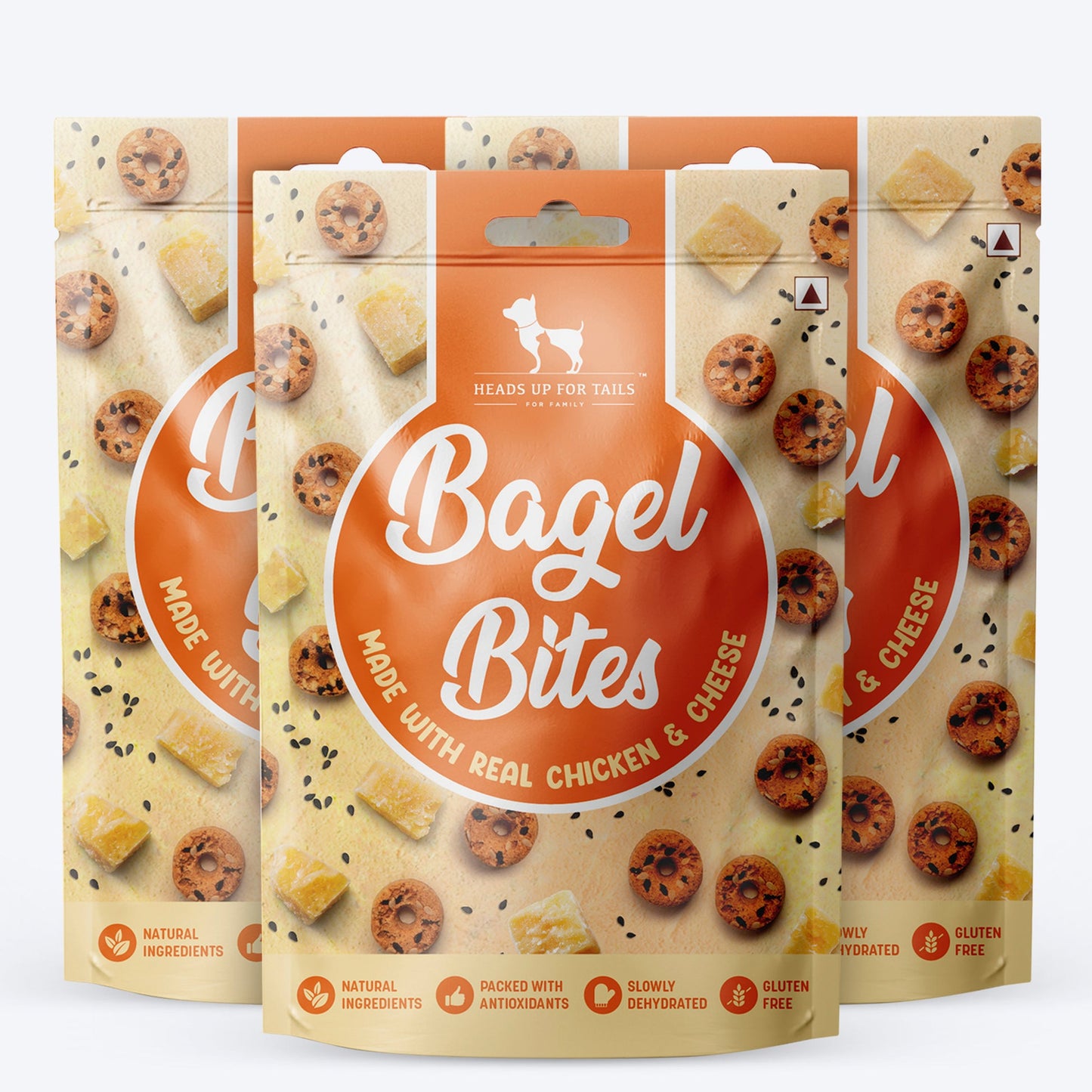 Bagel Bites Treats for Adult Dogs & Puppies | Rich in Protein | Gluten-Free, No Artificial Flavours | Promotes Dental Hygiene & Bone Health |