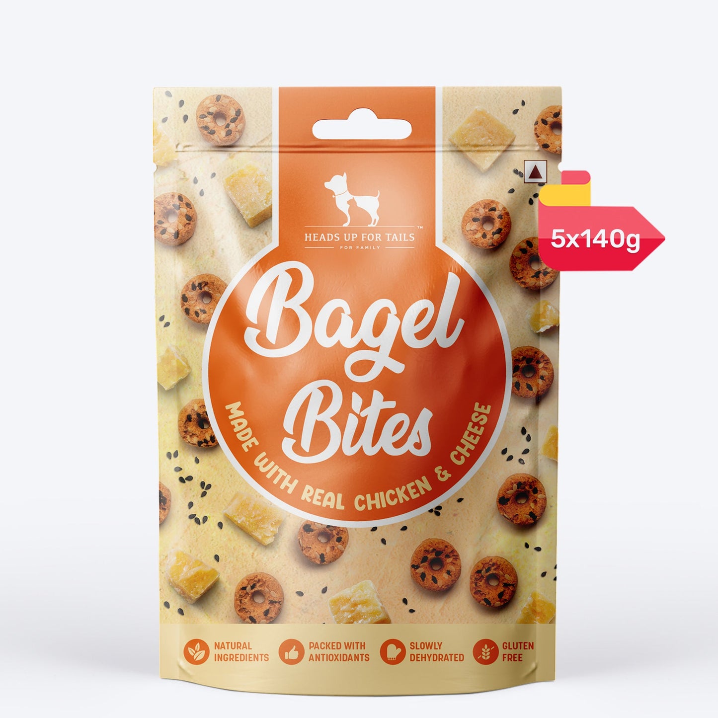 Bagel Bites Treats for Adult Dogs & Puppies | Rich in Protein | Gluten-Free, No Artificial Flavours | Promotes Dental Hygiene & Bone Health |