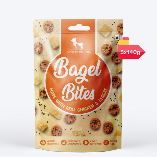 Bagel Bites Treats for Adult Dogs & Puppies | Rich in Protein | Gluten-Free, No Artificial Flavours | Promotes Dental Hygiene & Bone Health |