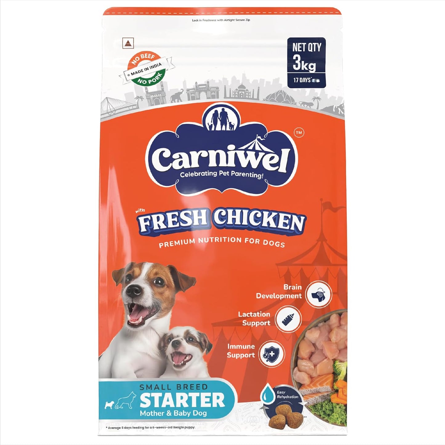 Carniwel Fresh Chicken Kibble Starter For Small Breed Mother & Baby Dog Dry Food