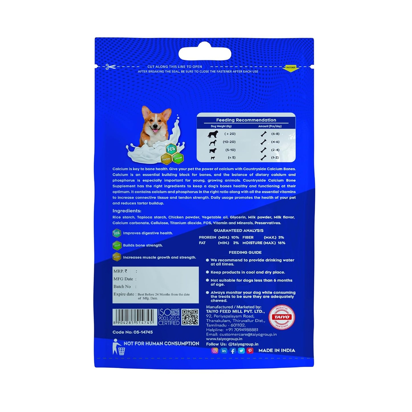 CountRYSIDE Calcium Milky Bone Treat for All Dog of All Ages