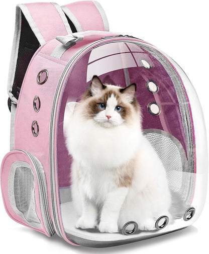 Transparent Cat Carrier Backpack (Medium) | Breathable, Ventilated, Airline-Approved Pet Travel Bag for Cats & Small Dogs | Sturdy & Comfortable for Hiking & Travel